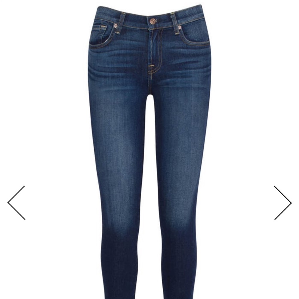 7 for all mankind dark wash skinny jeans
